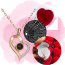Collar Te Amo en 100 Idiomas – Corazón con Proyección